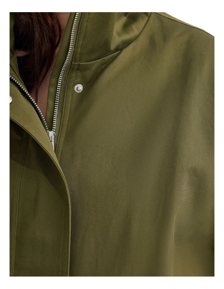 Stevie Cotton Bomber Jacket in Olive image 6