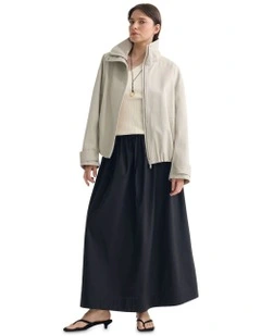Stevie Cotton Bomber Jacket in Stone