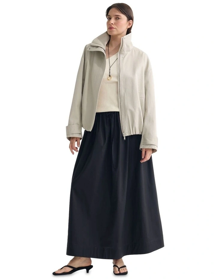 Stevie Cotton Bomber Jacket in Stone image 1