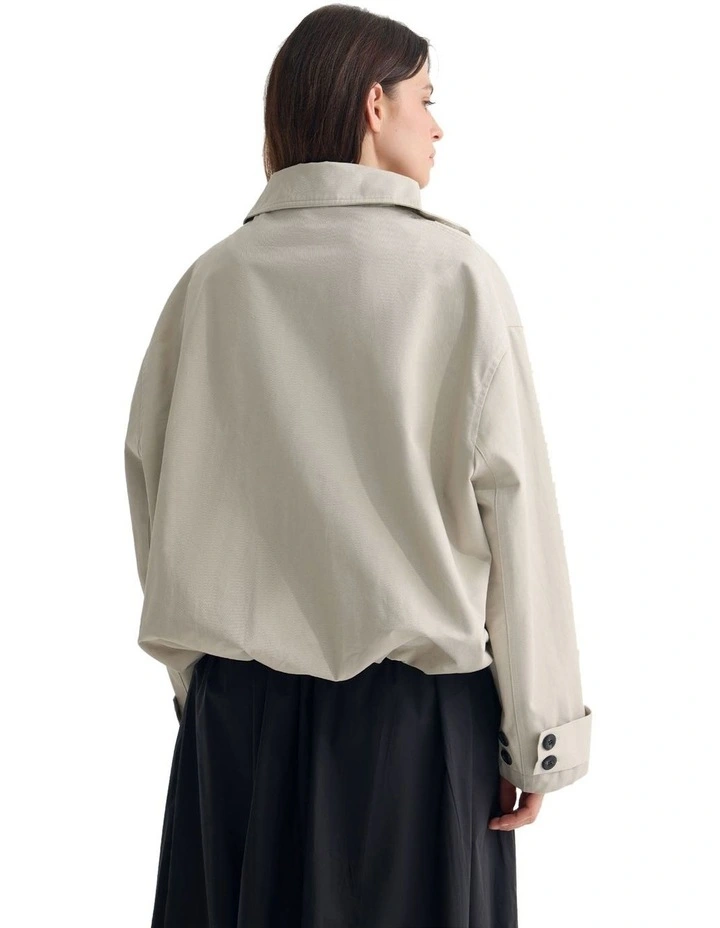 Stevie Cotton Bomber Jacket in Stone image 2