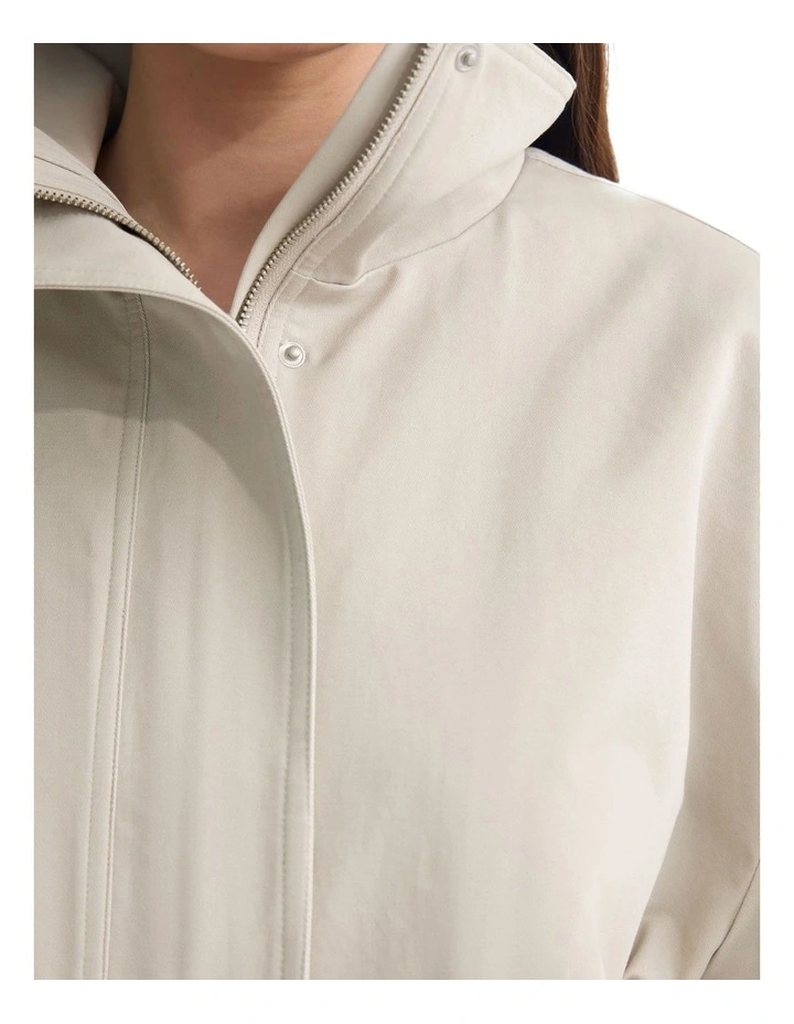 Stevie Cotton Bomber Jacket in Stone image 6