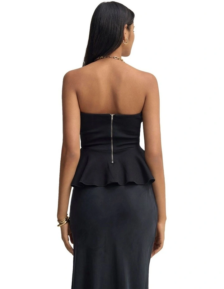 Lucinda Strapless Top in Black image 2