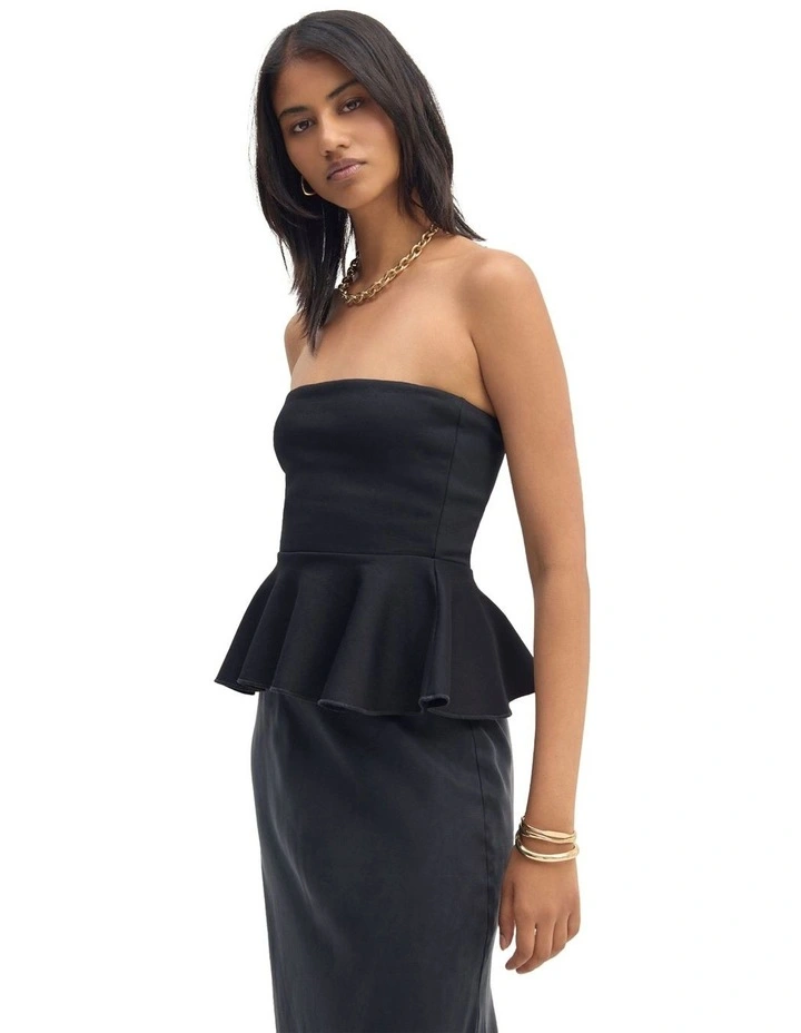 Lucinda Strapless Top in Black image 3