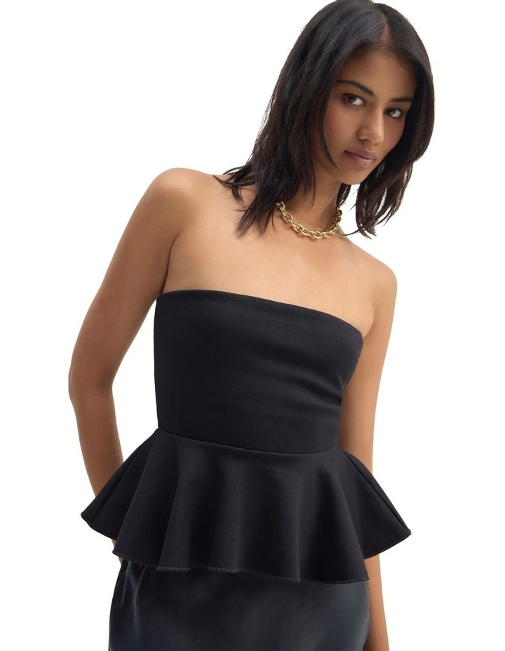 Lucinda Strapless Top in Black image 4