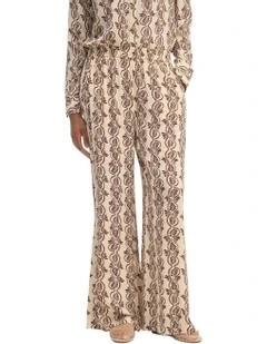 Chantel Pant in Ecru/Chocolate