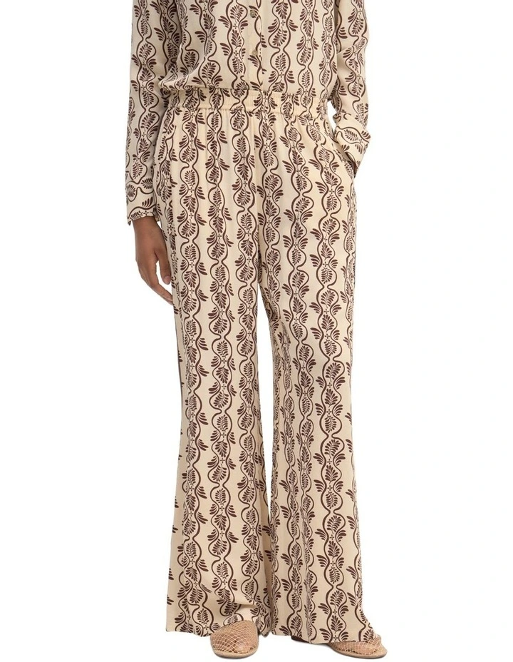 Chantel Pant in Ecru/Chocolate image 1