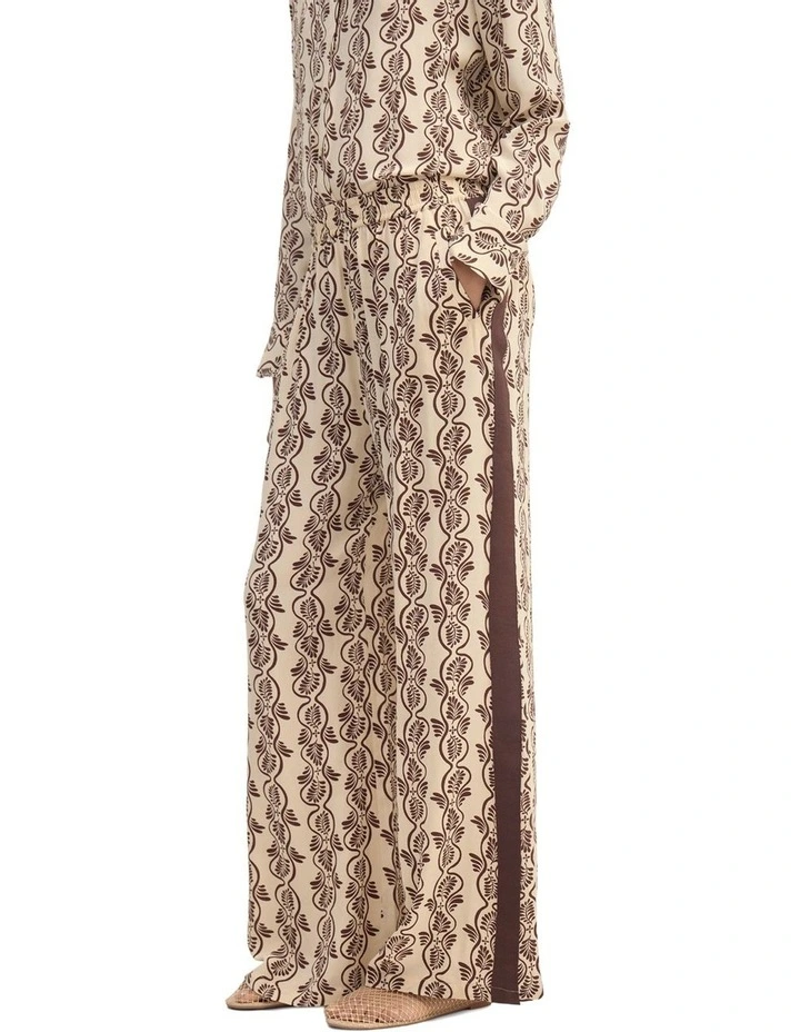 Chantel Pant in Ecru/Chocolate image 3