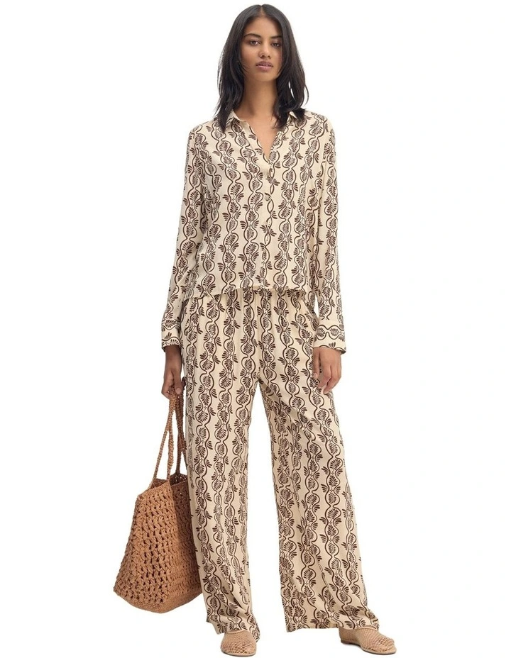 Chantel Pant in Ecru/Chocolate image 5