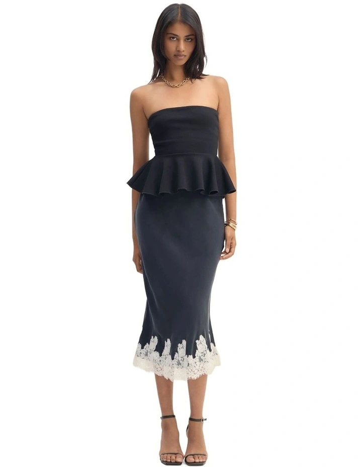 Frieda Lace Trim Skirt in Black image 5