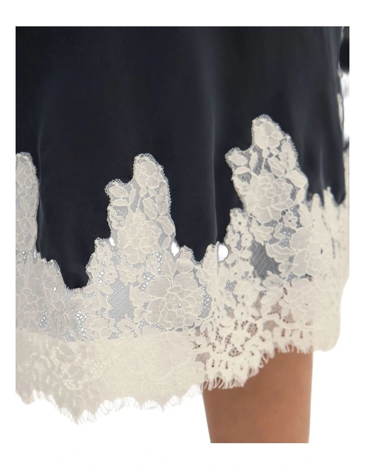 Frieda Lace Trim Skirt in Black image 6