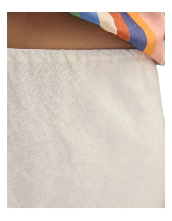 Kacie Linen Bias Skirt in White image 6
