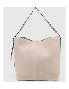 Margot Suede Hobo Bag in Pebble