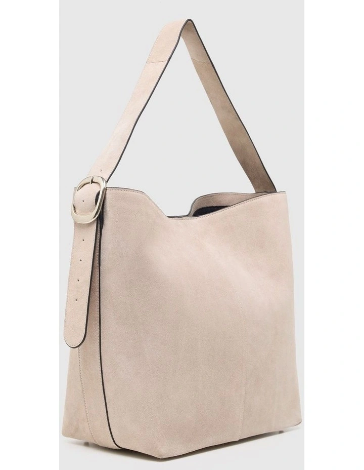 Margot Suede Hobo Bag in Pebble image 2