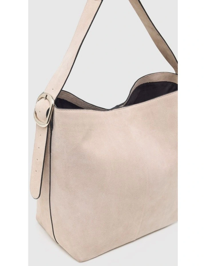 Margot Suede Hobo Bag in Pebble image 4