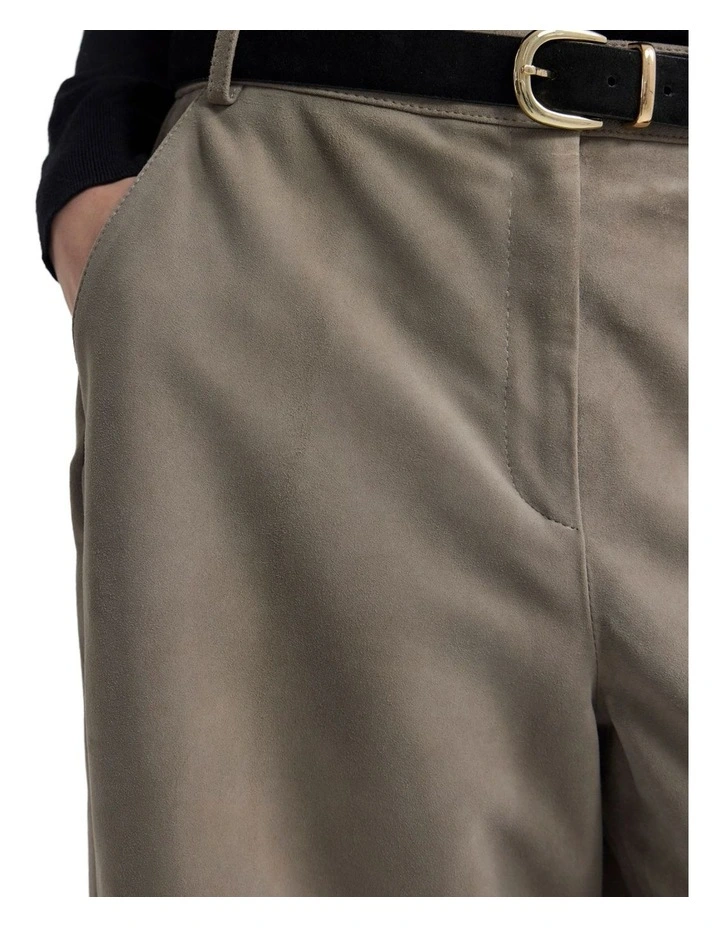 Kiera Suede Bermuda Shorts in Grey image 6