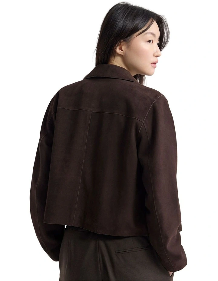 Jayde Suede Jacket in Chocolate image 2