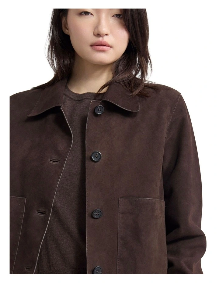 Jayde Suede Jacket in Chocolate image 4