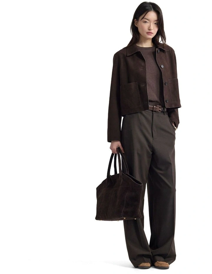Jayde Suede Jacket in Chocolate image 5