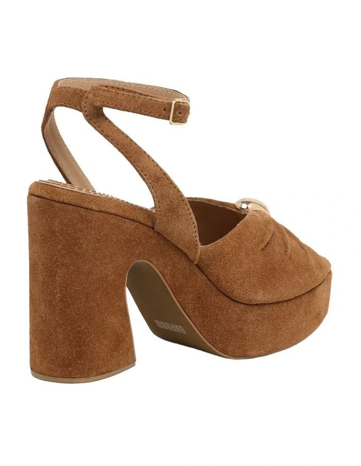 Nina Suede Platform Shoe in Camel image 2