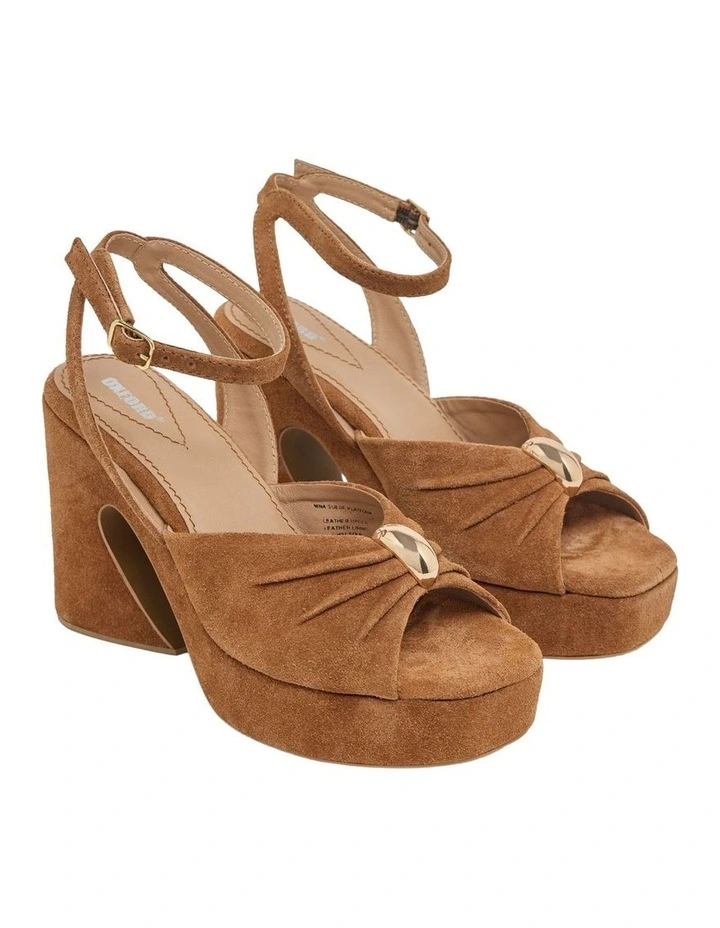 Nina Suede Platform Shoe in Camel image 5