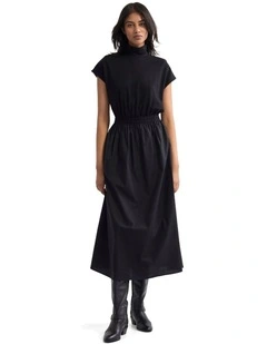 Esrealla High Collar Dress in Black