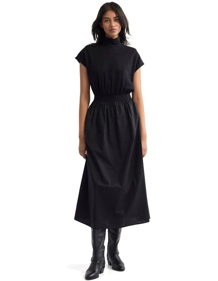 Esrealla High Collar Dress in Black image 1