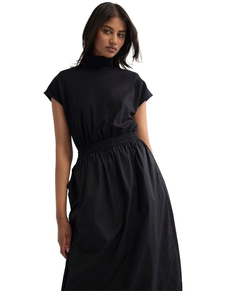 Esrealla High Collar Dress in Black image 4