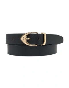 Amara Leather Belt in Black
