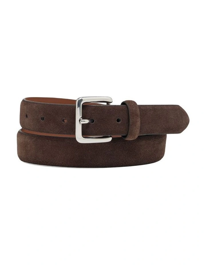 Kiah Suede Belt in Chocolate image 1