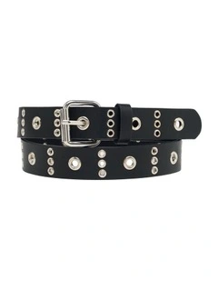 Abbey Eyelet Belt in Black