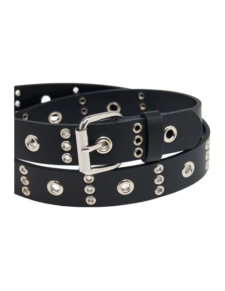 Abbey Eyelet Belt in Black image 2
