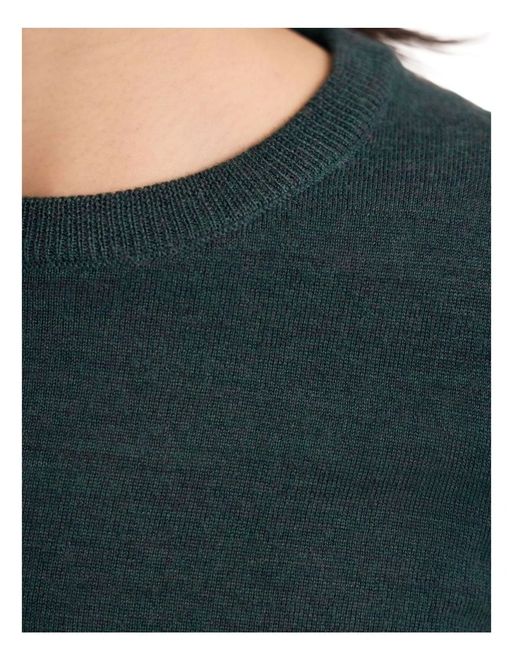 Grace Short Sleeve Merino Knit Jumper in Forest image 6