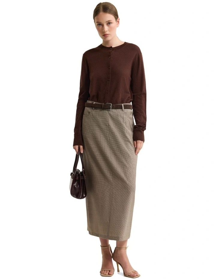 Lottie Merino Cardigan in Chestnut image 5