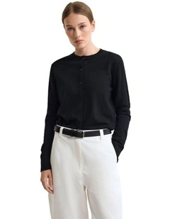 Lottie Merino Cardigan in Black