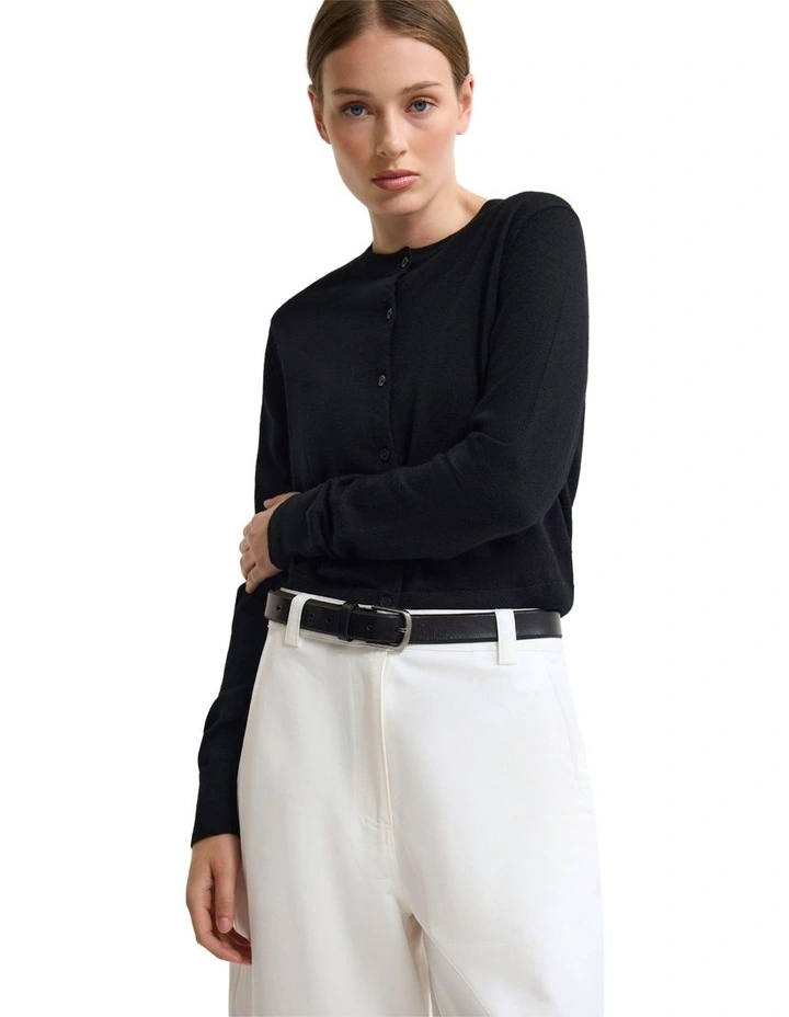 Lottie Merino Cardigan in Black image 4