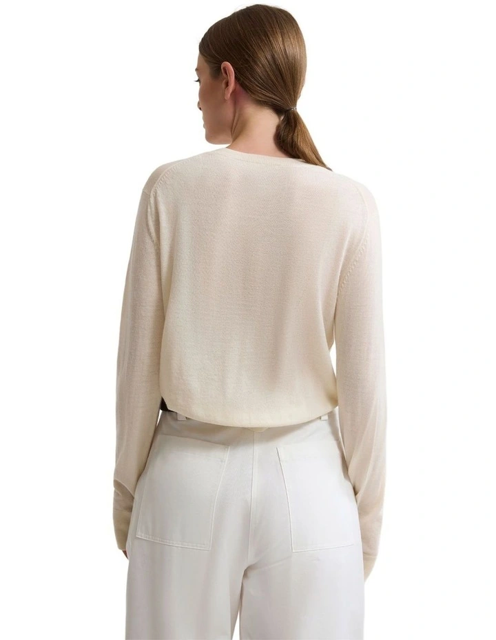Lottie Merino Cardigan in Winter White image 2