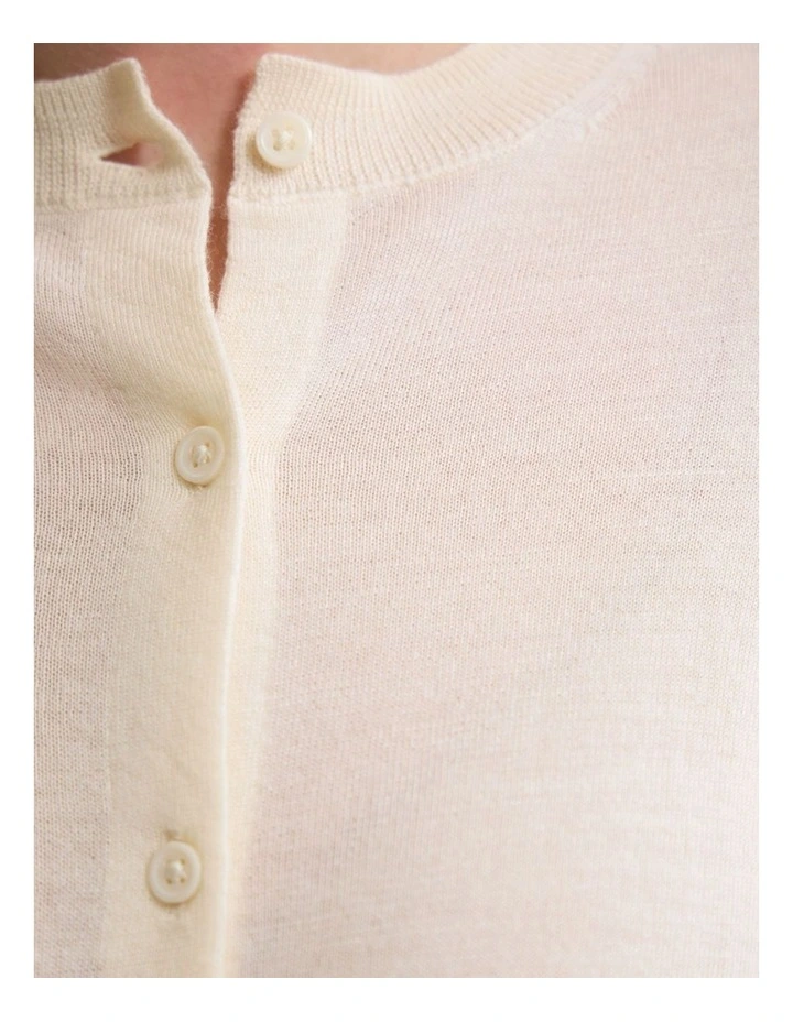 Lottie Merino Cardigan in Winter White image 6