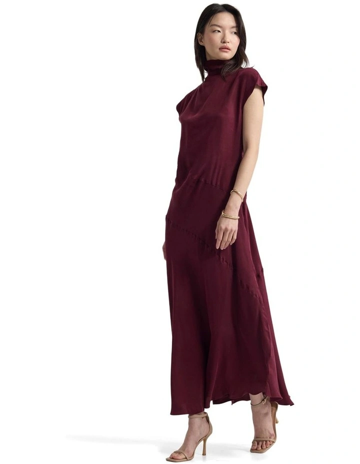 Maggie Cupro Dress in Plum image 3