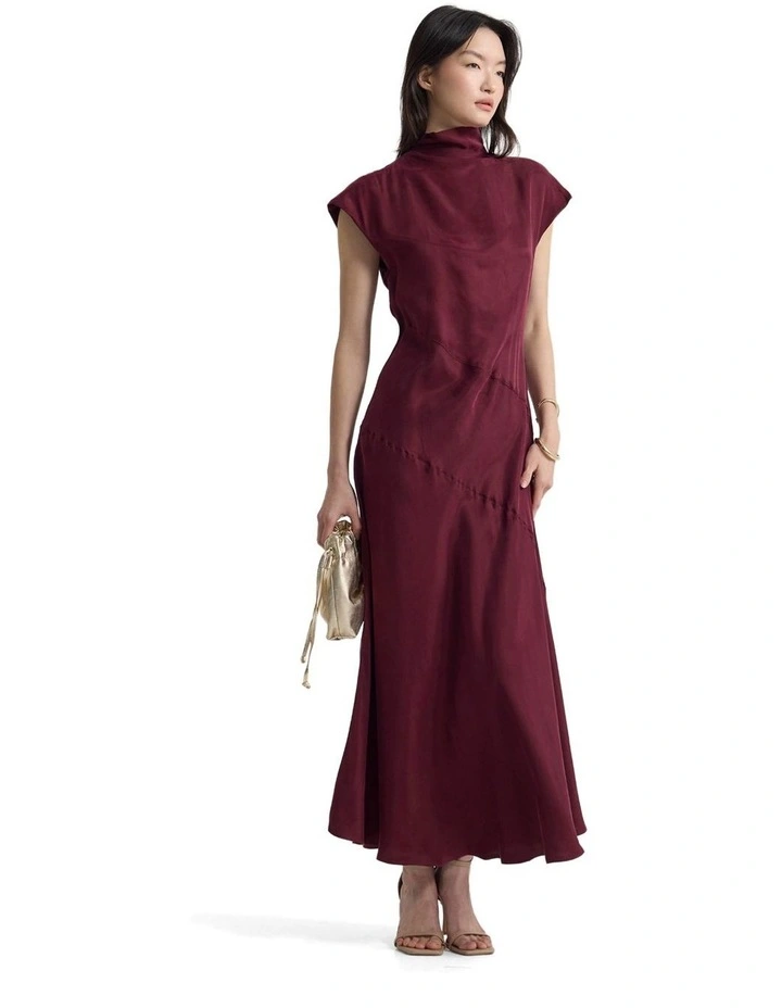 Maggie Cupro Dress in Plum image 5