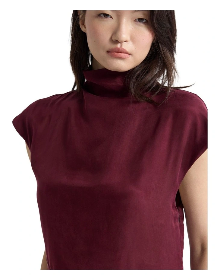 Maggie Cupro Dress in Plum image 7