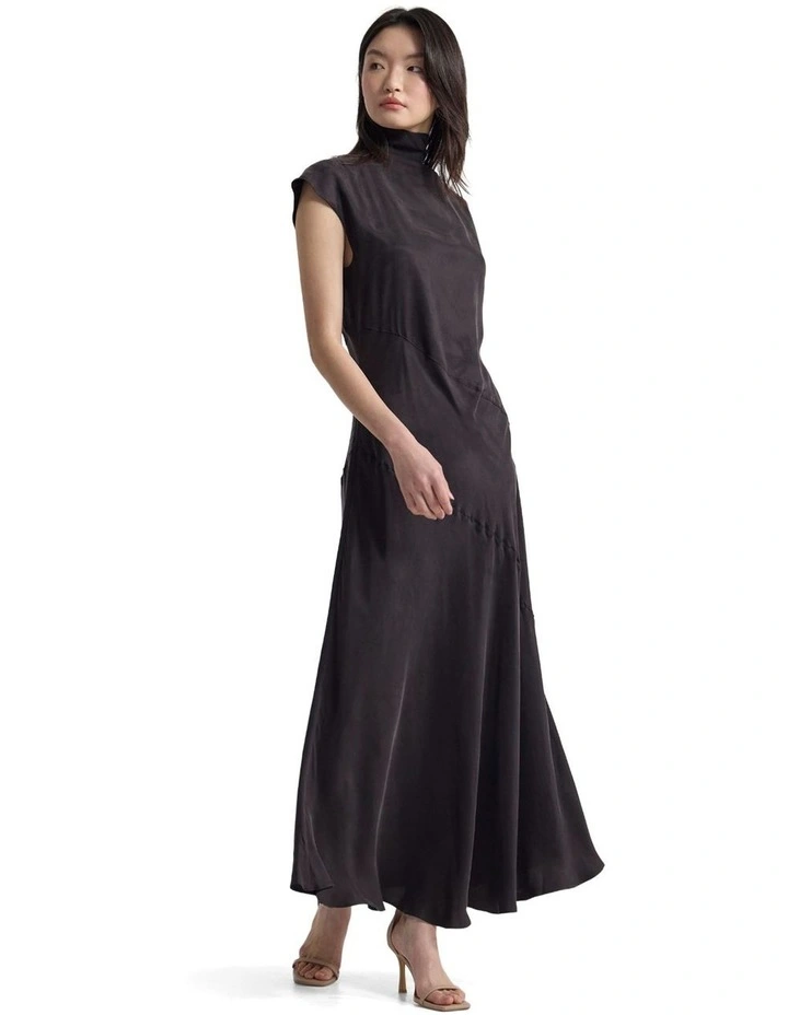 Maggie Cupro Dress in Chocolate image 3