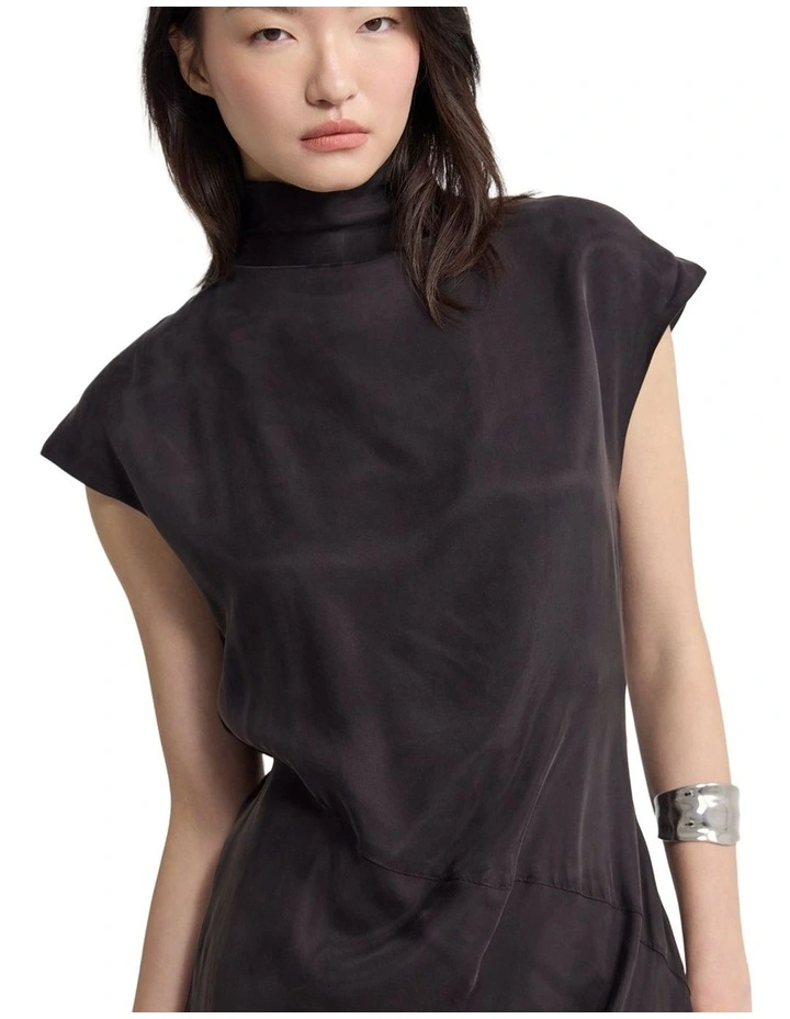 Maggie Cupro Dress in Chocolate image 4