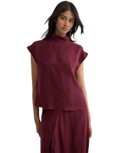 Shelly Cupro Top in Plum