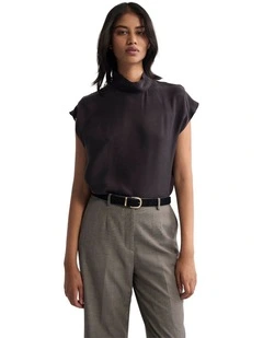 Shelly Cupro Top in Chocolate