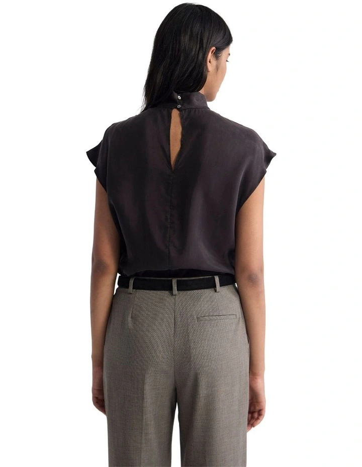 Shelly Cupro Top in Chocolate image 2