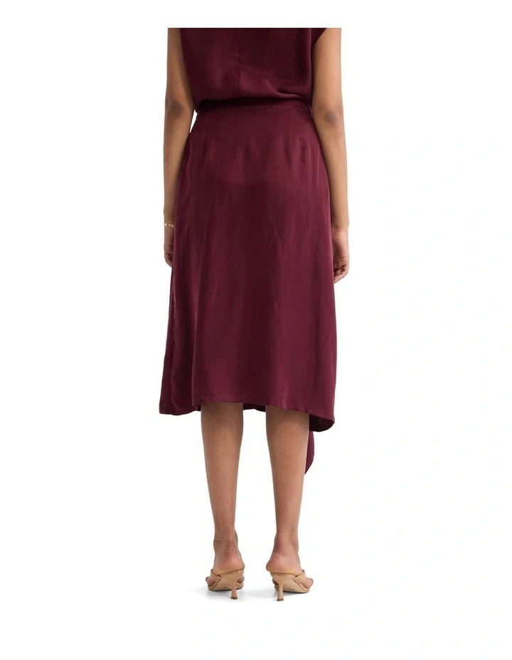 Ronja Cupro Draped Skirt in Plum image 2