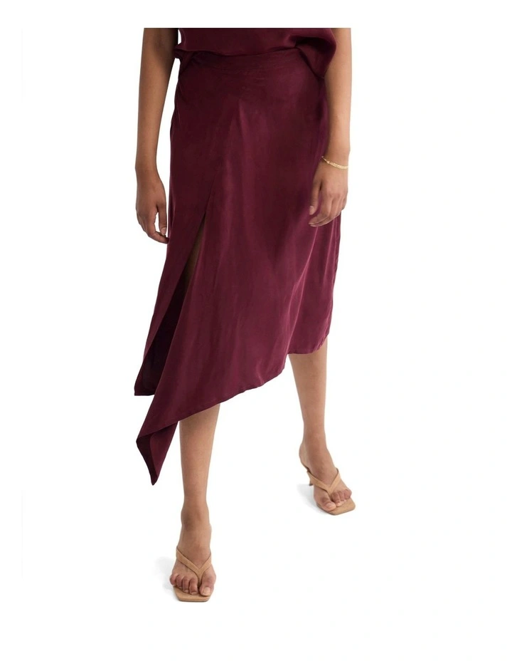 Ronja Cupro Draped Skirt in Plum image 4