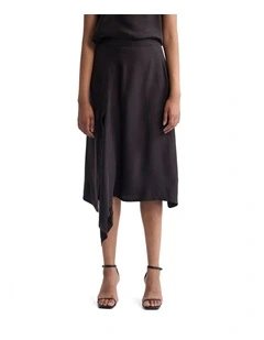 Ronja Cupro Draped Skirt in Chocolate