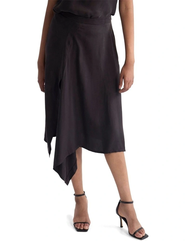 Ronja Cupro Draped Skirt in Chocolate image 4