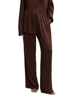 Willow Viscose Silky Pant in Chocolate